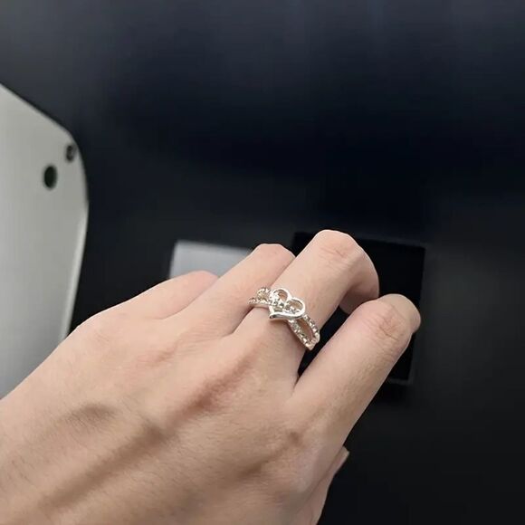 New - Infinity Heart Rhinestones Promise Ring - Size 9 - Picture 6 of 10